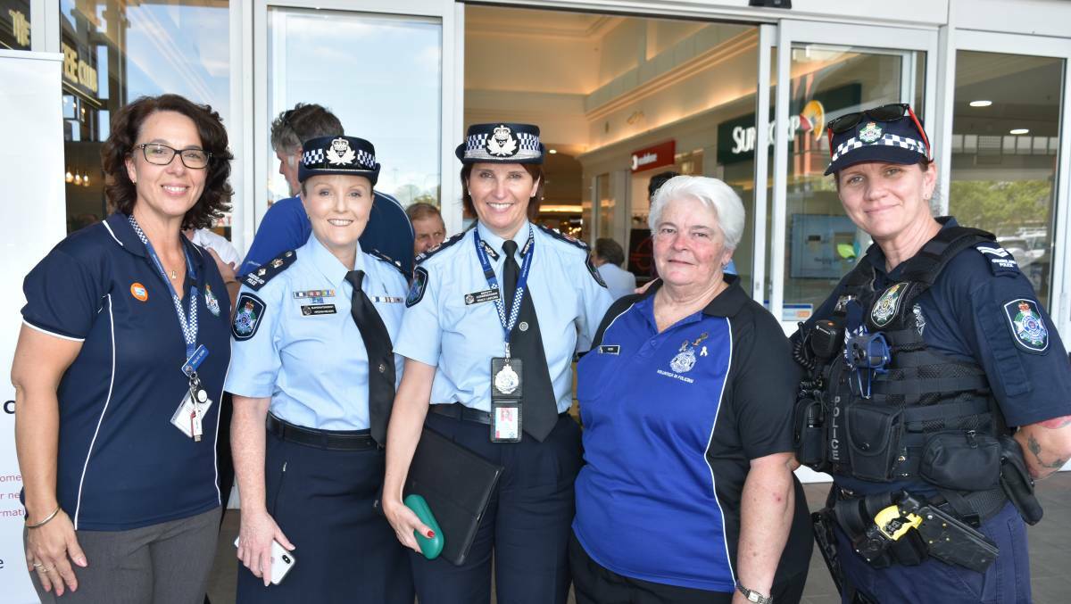 ROAD SAFETY: Capalaba Police Beat administration officer Pauline Dunn, Superintendent Virginia Nelson, Deputy Commissioner Tracy Linford, Volunteer in Policing's Rosie Nicol and Senior Constable Sam Schofield at a Coffee with a Cop event earlier in the year.