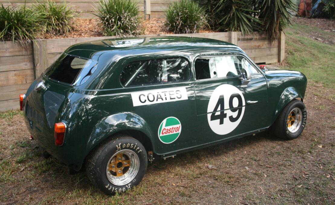 RACE CAR: Mr Coates also restored this old MINI.