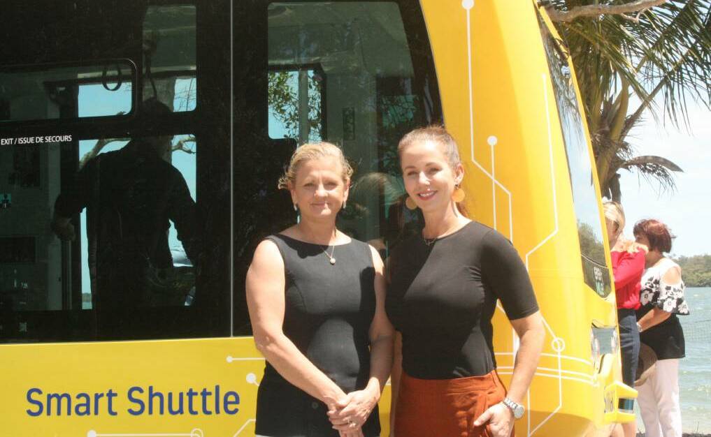 NEXT STEP: Mayor Karen Williams with RACQ head of public policy Rebecca Michael at Karragarra Island, where the bus was first trialled.