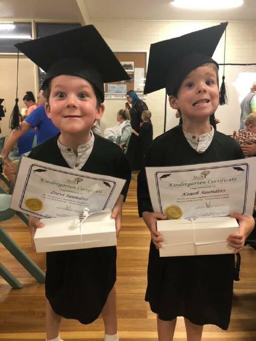 GRADUATES: Leevi and Keaoh Saunders graduated from kindy last year and will head to prep in 2019.
