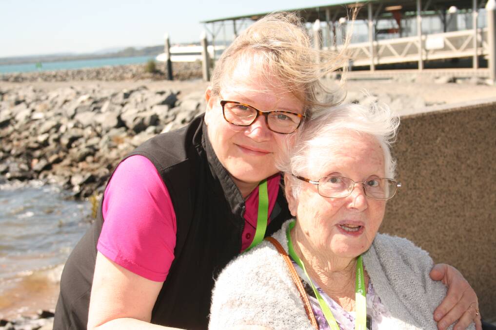 SEA BREEZE: Clare McCadie with Nita Berry at the Redland Bay marina.