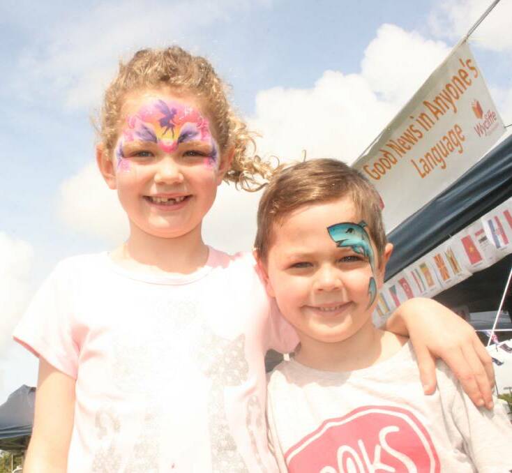FAMILY: Stella and Archie showed off their face paint at last year's Redlands Easter Family Festival.