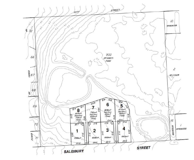 PLANS: The approved subdivision plans for eight lots on Salisbury Street.