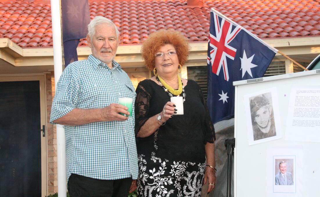 LEST WE FORGET: Darryl Walters and wife Rhonda put up a display including a photo of Mr Walters' father, a WWII veteran.