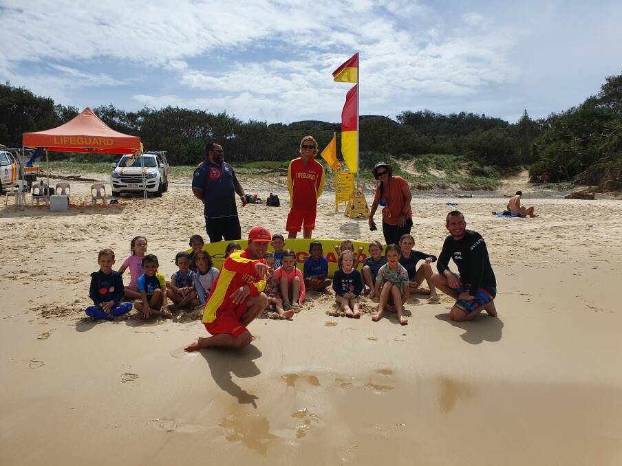 FUN IN THE SUN: Dunwich State School students from prep to year three visited Point Lookout.