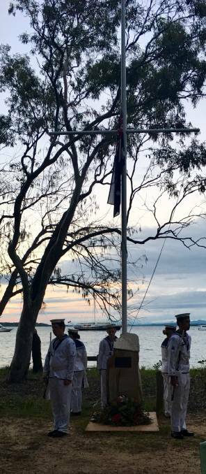 ANZAC: A snap from the dawn service on Coochiemudlo Island, 2018.