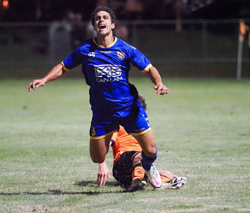SCORE: Fernando Perez Rodriguez scored his first goal of season for the men. Photo: Alan Minifie/Capalaba FC 
