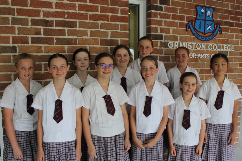 MUSICIANS: Ormiston College SHEP singers Amelia Piggott, Sienna Murray, Alannah Gooley, Jessica Weeks, Holly Southam and Tianhan Shen (back row) and Samantha Lindsay, Miranda Henville, Katie O’Toole, Bridie Drvodelic (front row).
