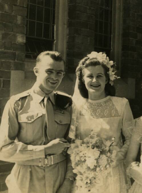 IN LOVE: Frank and Laurine Mawson on their wedding day in 1949.