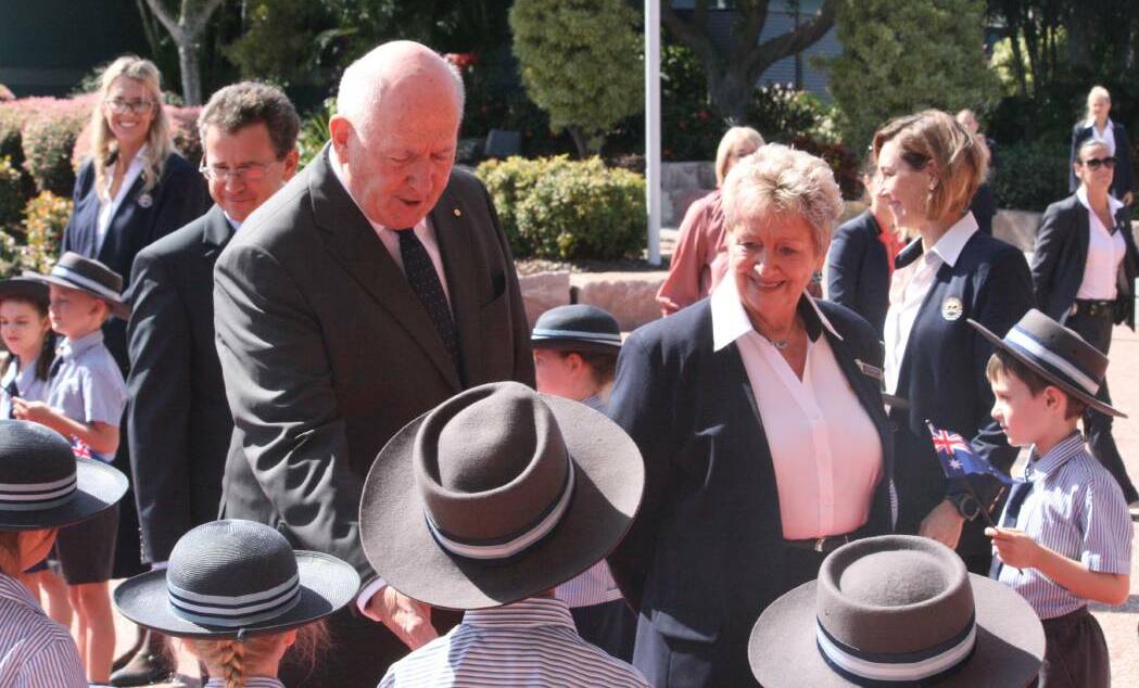 FROM HUMBLE BEGINNINGS: Then-Governor General Peter Cosgrove with Dr Bishop in 2019.