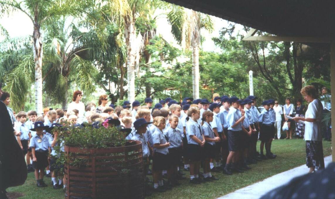 EXCITING FUTURE AHEAD: Sheldon College students and teachers on the first day of school in 1997.