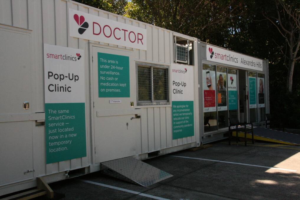 POP-UP CLINIC: A temporary building has been installed in the car park for regular patients.