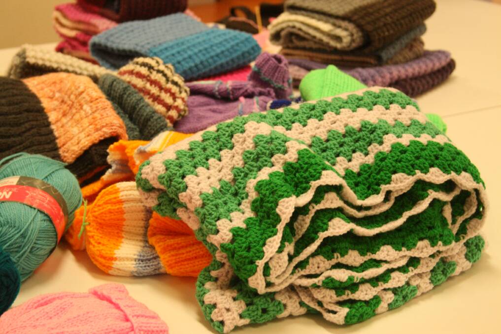 KNITTED: Items made by volunteers are donated to people in need.