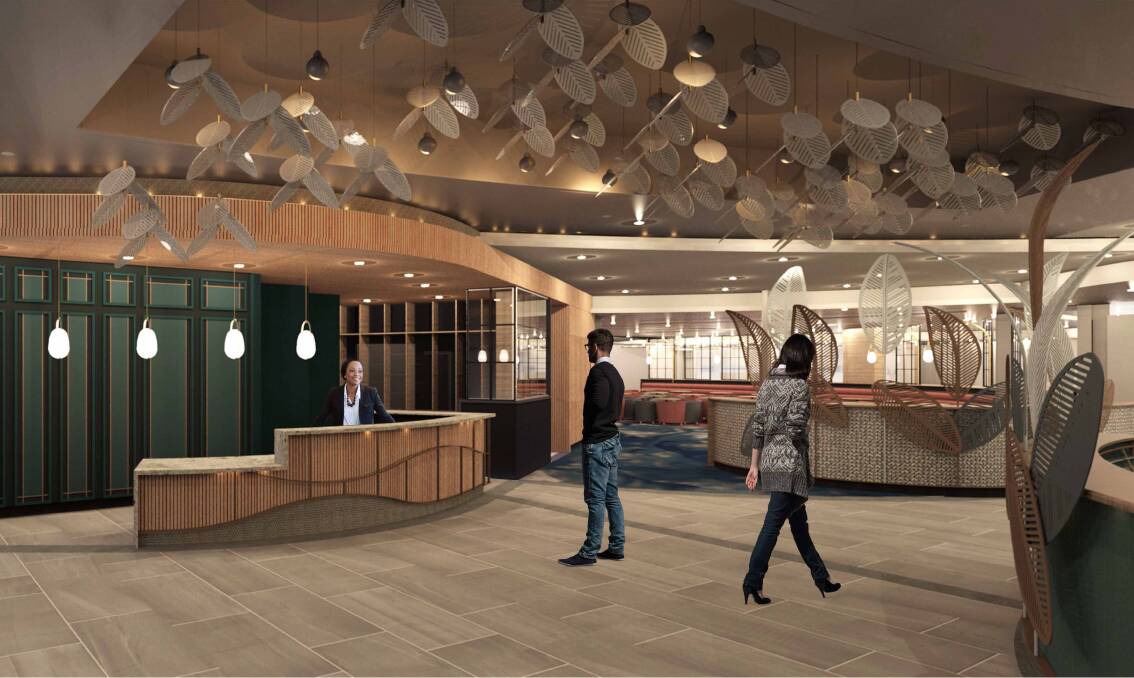 An artists impression of the reception area shows a whole new look for the Redlands Sporting Club which is undergoing a $5 million make over.