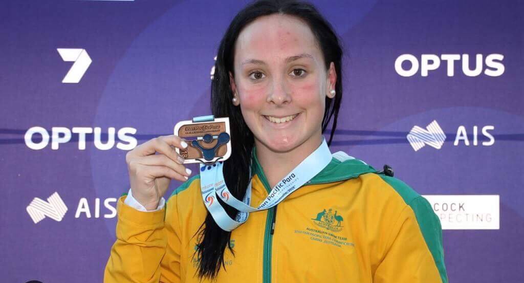 Winning feeling: Paige Leonhardt with her gold medal. Photo: Supplied