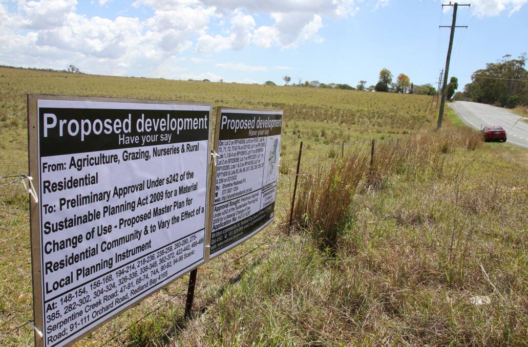 SIGNS UP: Part of the area at Redland Bay to be developed.