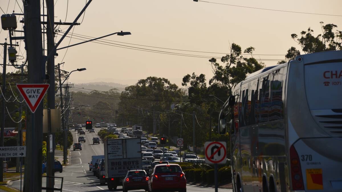 DUST BLANKETS CITY: Where has the Brisbane city skyline gone? Dusty conditions hid the view of Brisbane from Finucane Road at Alexandra Hills today.