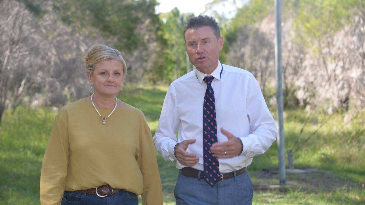 LAND TALKS: Mayor Karen Williams and MP Andrew Laming at the Commonwealth land on Saturday.