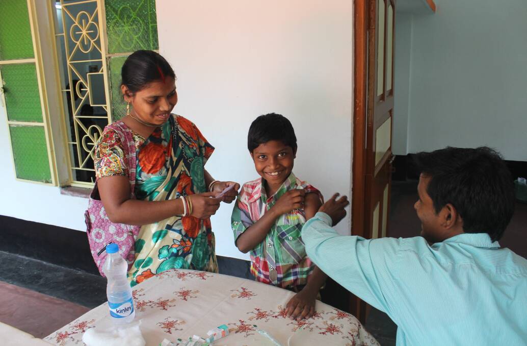 HELPING HIT: Getting a flu jab here can help a poor child in India.