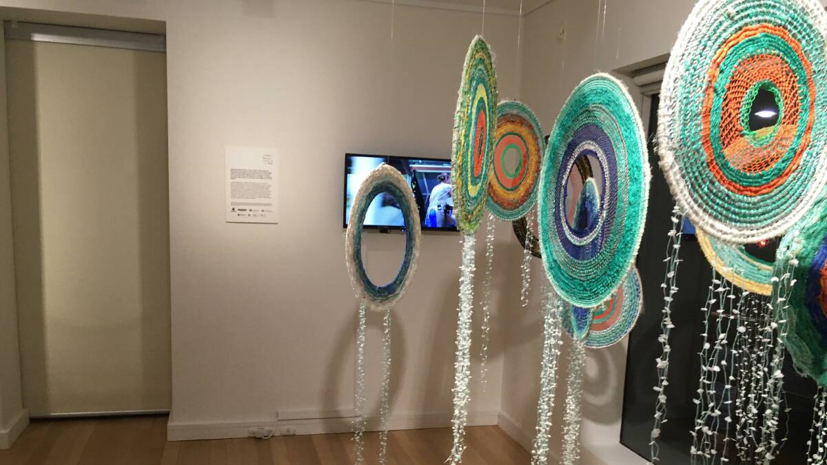 TALENT ON SHOW: A work by Quandamooka woman Sonja Carmichael and her daughter Elise Jane Carmichael at the Eddie Mabo show. 