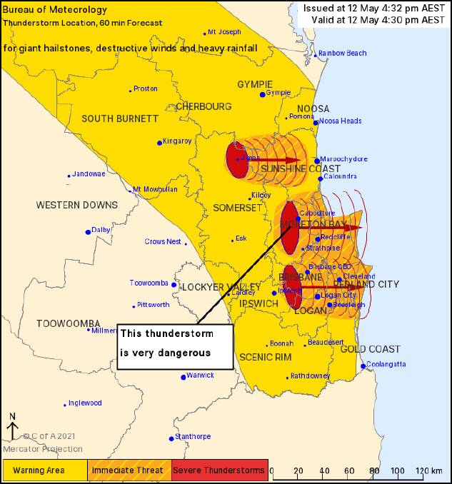 Severe storm warning for south-east Queensland
