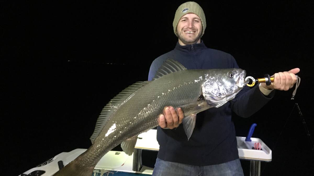 HEFTY CATCH: Andrew Parker with a big lump of a mulloway. Weather has knocked fishing around but northern reefs have been fishing well.