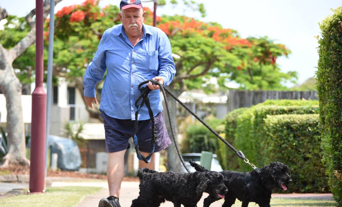 DOG LOVER: Lynden Christophers walking his dogs.