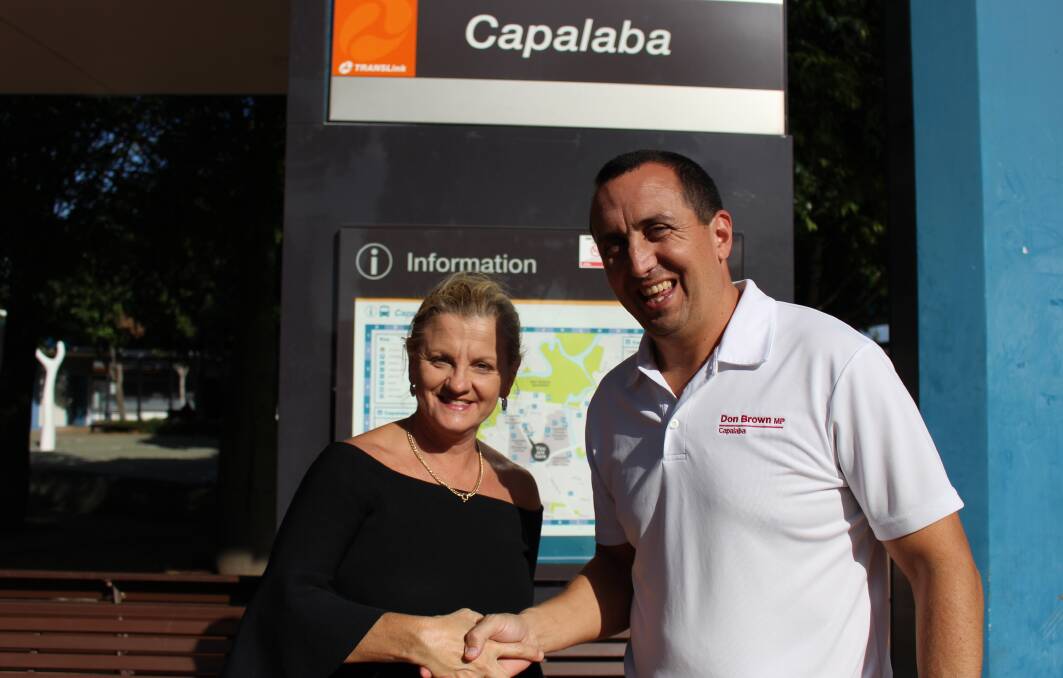 SHAKE ON IT: Mayor Karen Williams and Capalaba MP Don Brown will mount a push to get the Eastern Busway to Capalaba and Victoria Point.