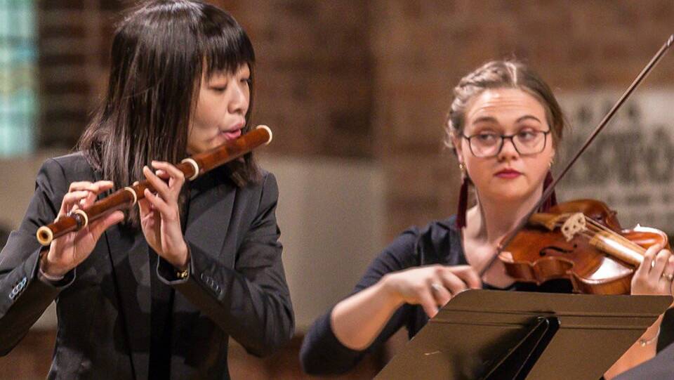Sandy Chou on baroque flute and Jacqueline Webber on baroque violin.
