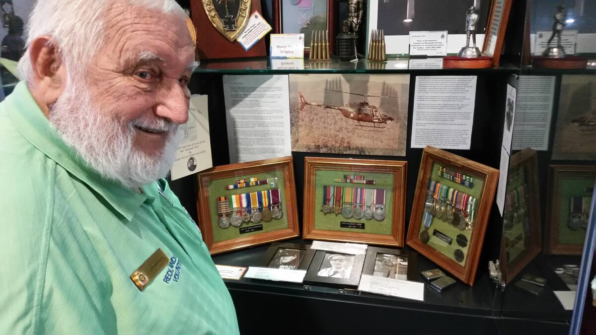 COLLECTION GROWS: Les Warner with some valuable military medals.