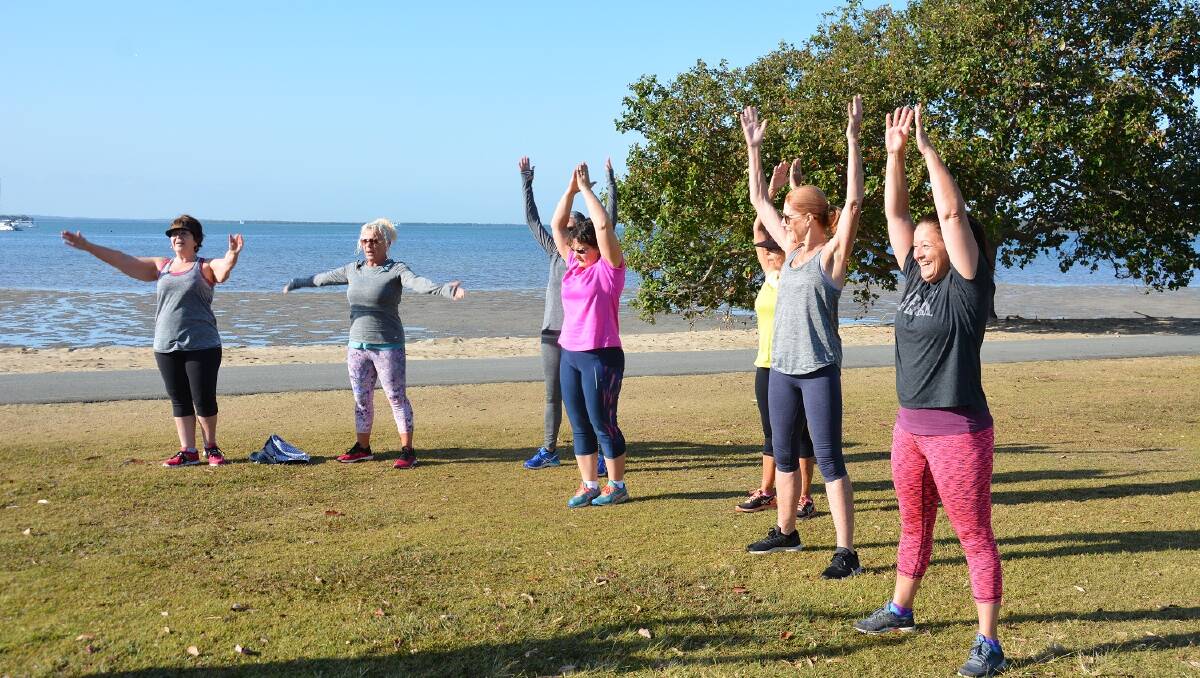 SPRINGING INTO ACTION: People will be doing all sorts of exercises like these folk at Victoria Point’s WH Yeo Park as part of the Redlands healthy and active program which kicks off on Monday, October 8.