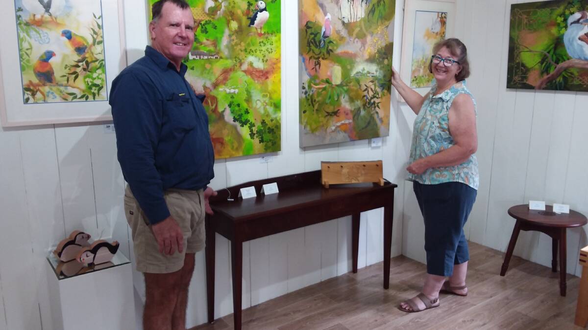 ART EXHIBITION: Hilary Wakeling and her husband Ashley Wakeling at the Old Schoolhouse Gallery.