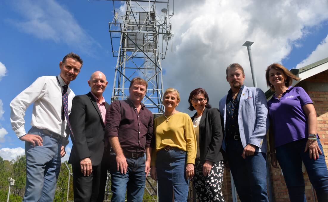 MEETING: At the Birkdale radio communications facility are MP Andrew Laming and councillors Peter Mitchell, Paul Gleeson, Karen Williams, Julie Talty, Paul Bishop and Wendy Boglary.