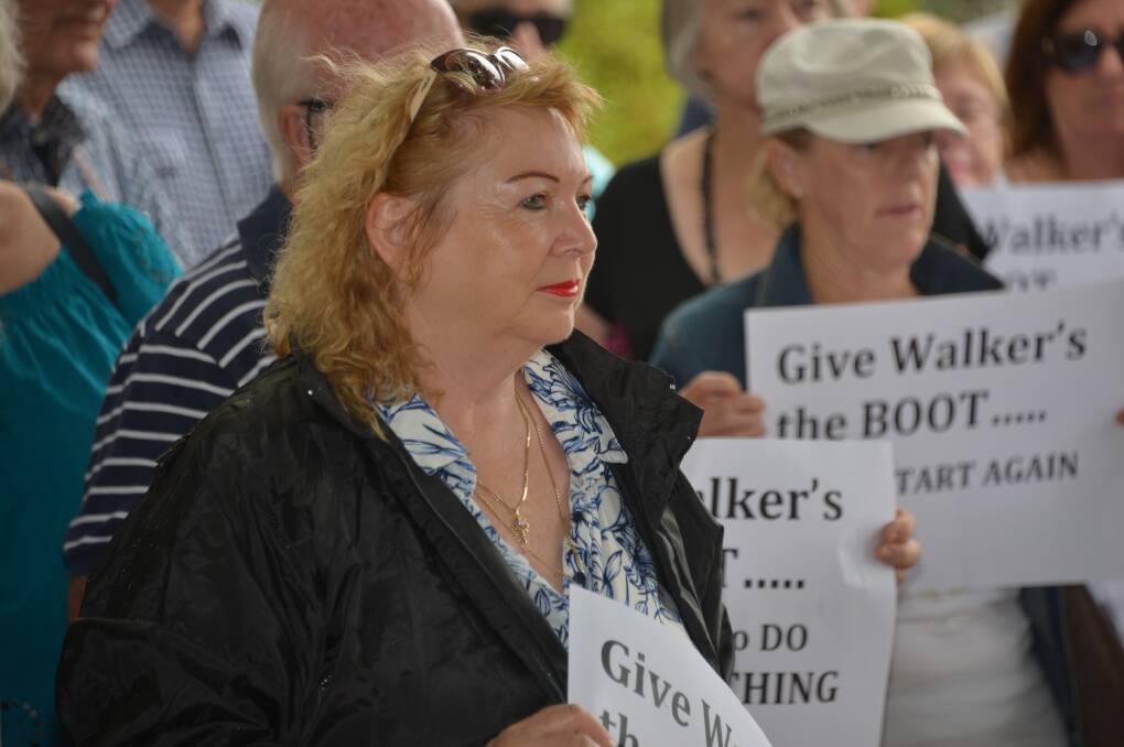 FACES IN THE CROWD: Protesters outside Redland City Council.