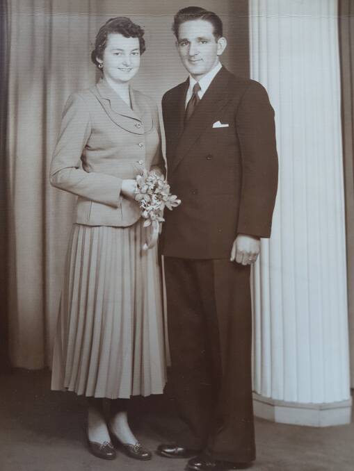 HANDSOME COUPLE: Margaret and Ron Green at their wedding.