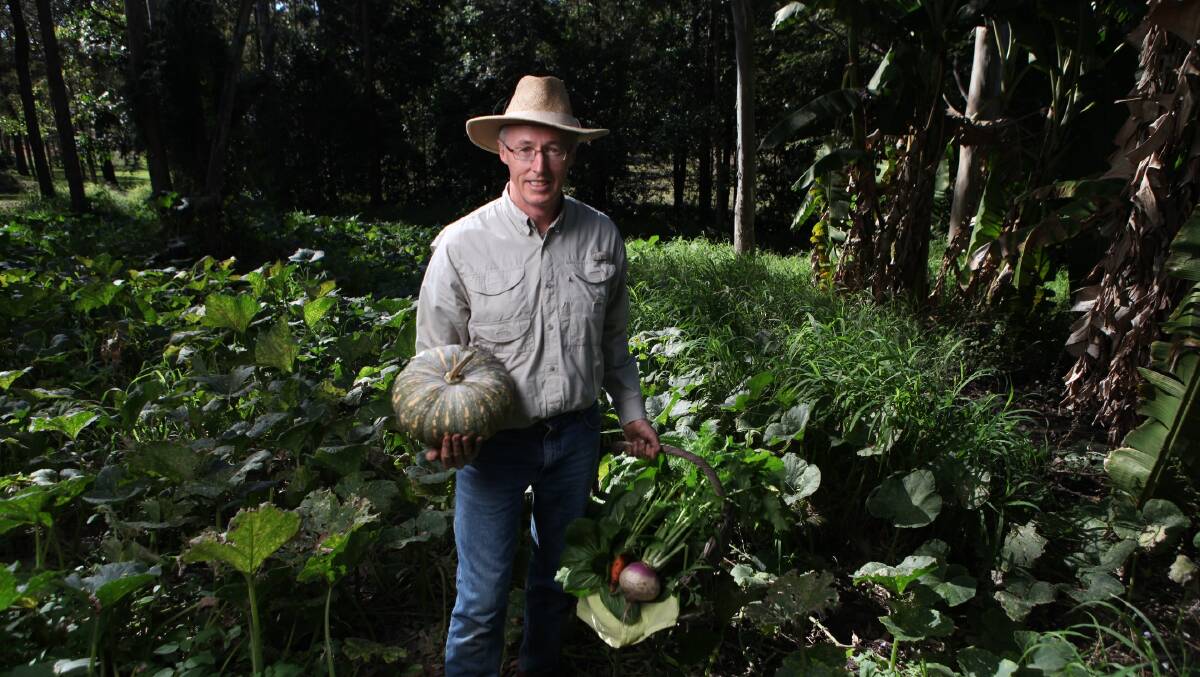 GOOD CROP: Organic gardener Peter Kearney with an autumn crop.