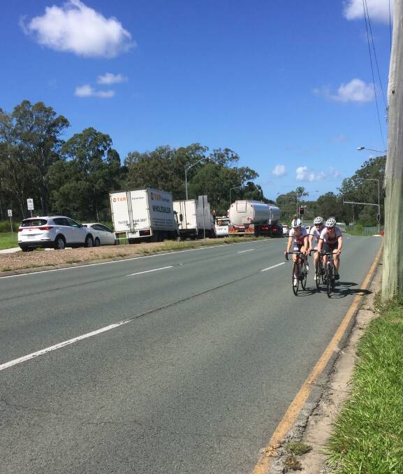 CYCLING: Member of the English cycling team on Old Cleveland Road at Capalaba 