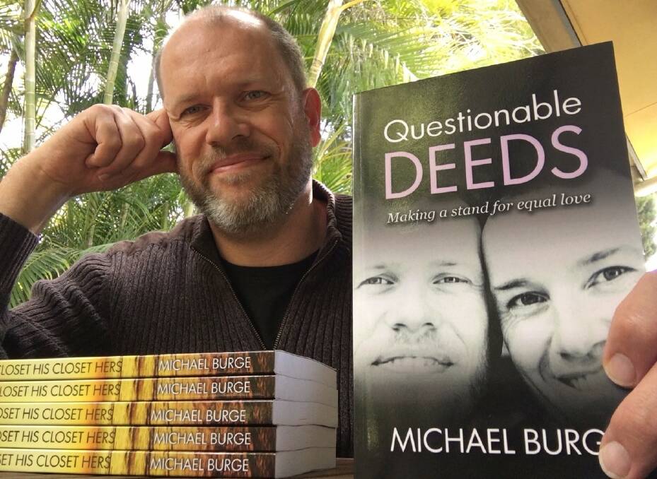STAND MADE: Michael Burge and his book. He will appear at the Brisbane Writer's Festival in September.