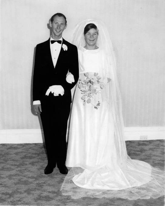 THE BIG DAY: Dennis and Susan Head on their big day - September 30, 1967 - after their marriage at Epping Presbyterian Church, NSW.