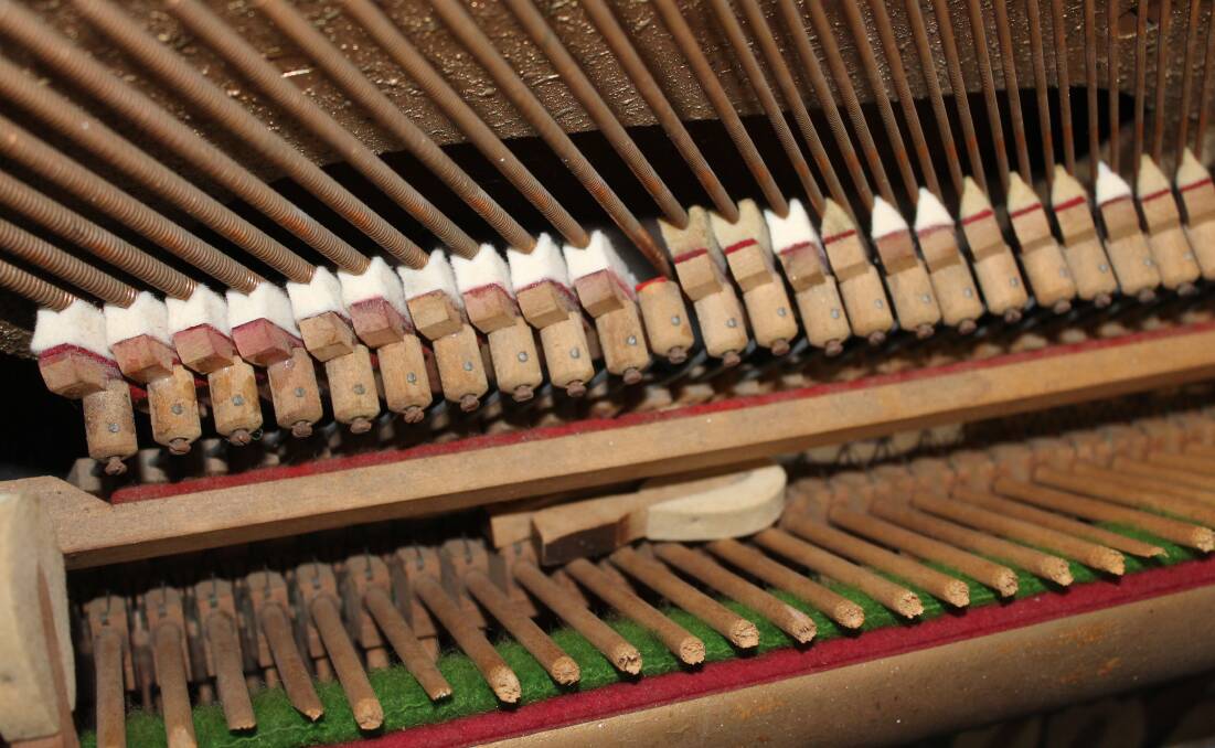 POINTLESS DESTRUCTION: Vandals went to lengths to snap off all of the piano's 85 hammers.