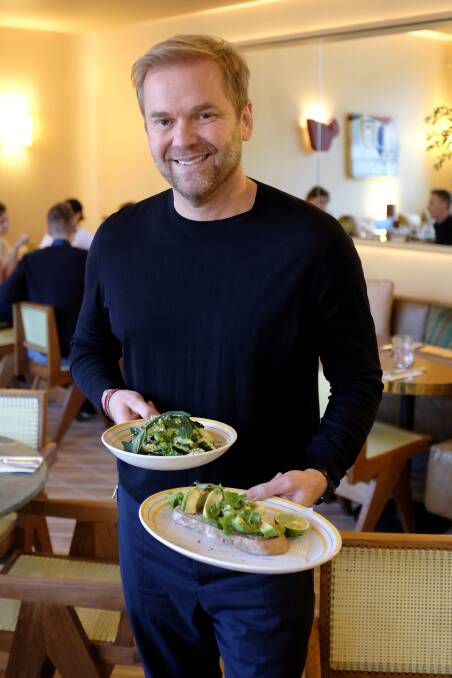 NEW PLATES: Aussie restaurateur, Bill Granger, with some samples of his favourite avocado dishes.  