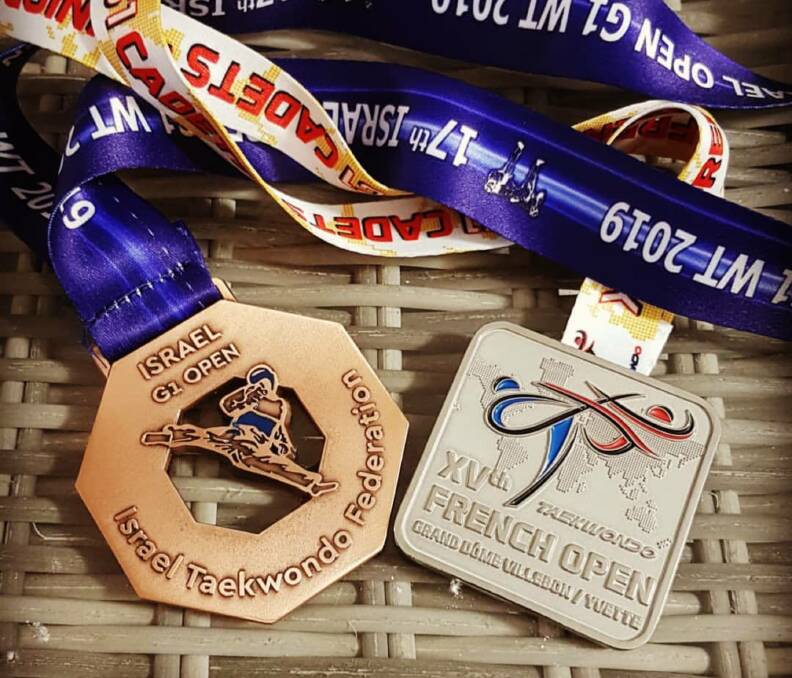CLASS: Liam Sweeney's medals from the Israel and French opens last year. 