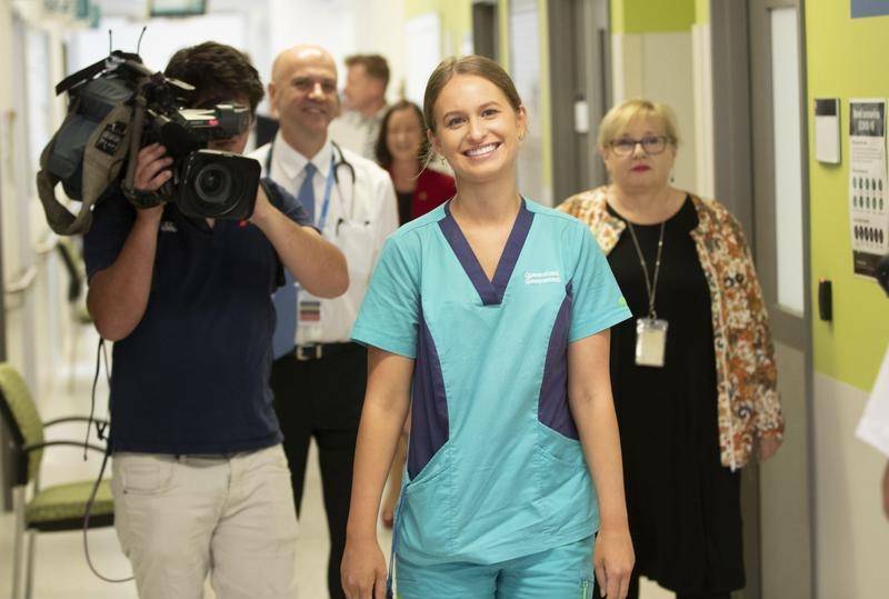 VIRUS PROTECTION: Gold Coast nurse Zoe Park was the first to receive a COVID jab in Queensland. 