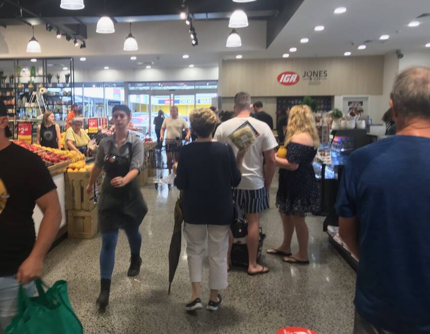 SUPPLIES: Shopping centres are busy this morning as people rush to buy groceries ahead of the three day lockdown. 