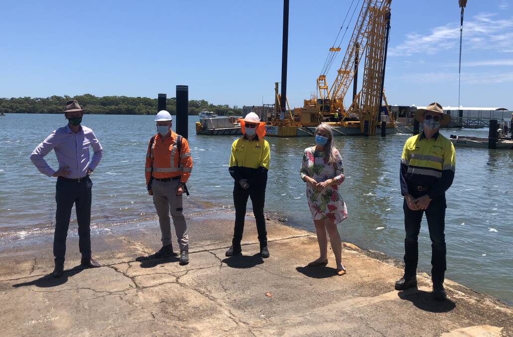 UPGRADE: Transport Minister Mark Bailey and Redlands MP Kim Richards look over upgrades to the bay island ferry terminals. 