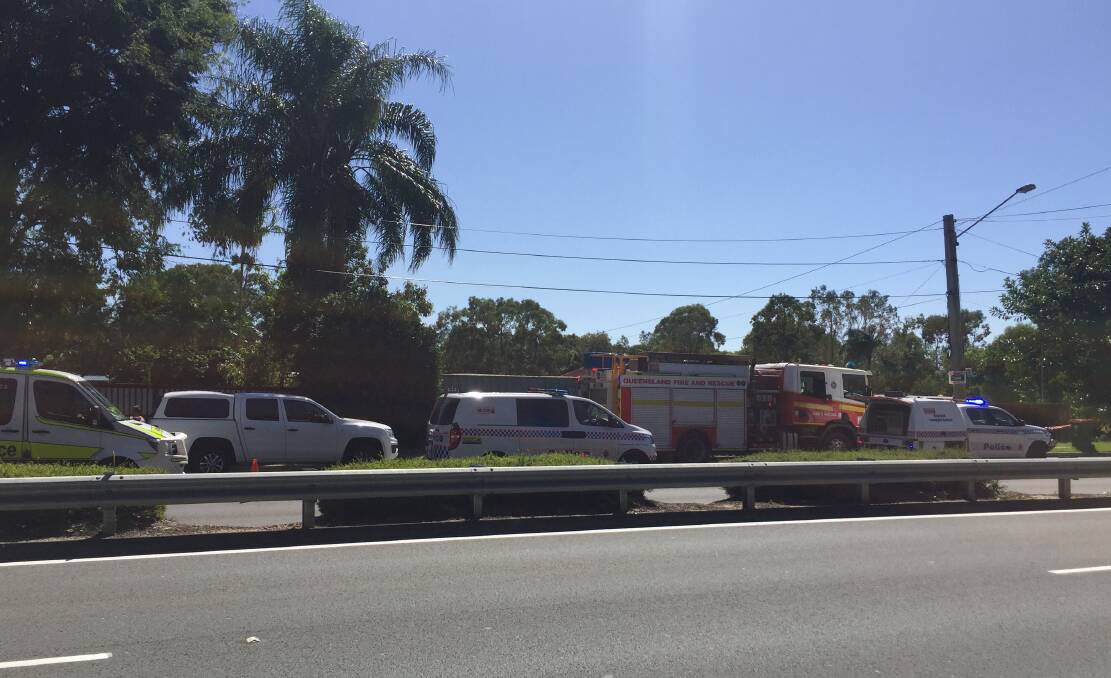 POLICE PRESENCE: Emergency services at the scene of a Capalaba police incident yesterday. 