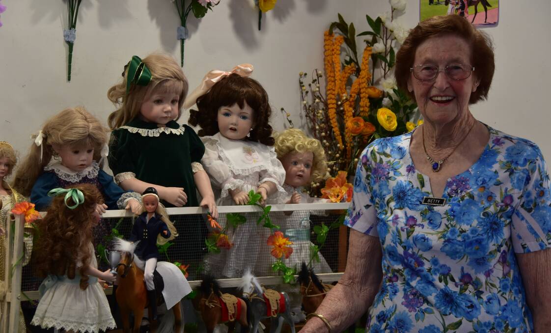 DISPLAY: Betty Wiles with her doll display. Photo: Jordan Crick. 