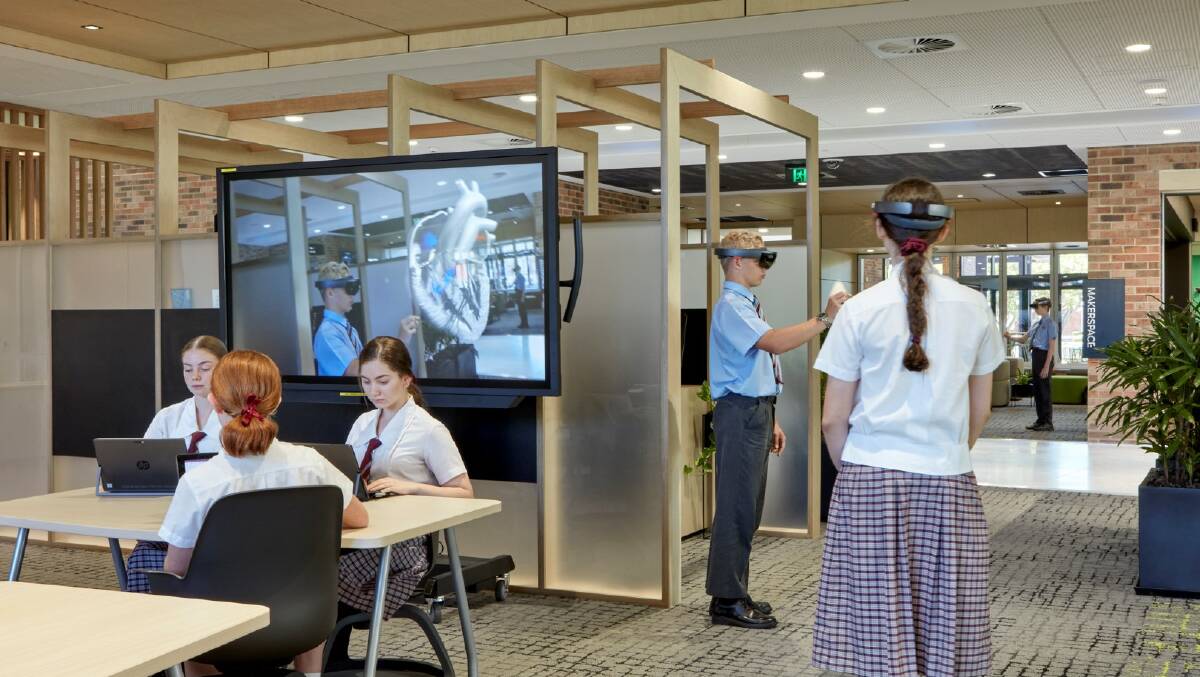 ORMISTON: Students test out the virtual reality software at the centre for learning and innovation. 