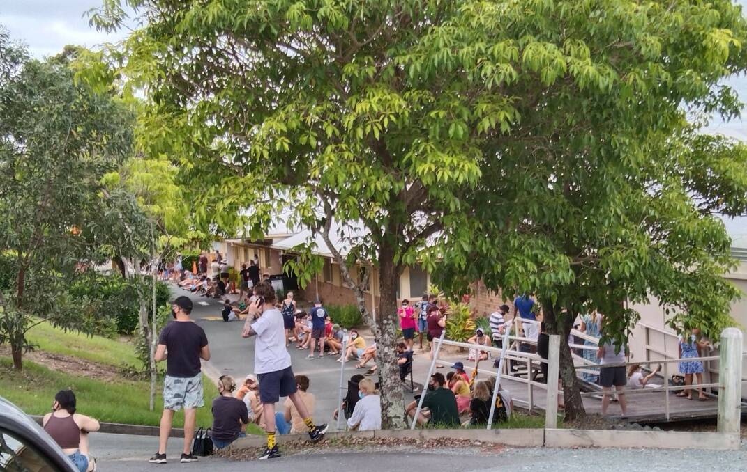 NO ROOM: People were being turned away from the busy Redland Hospital COVID testing centre last week. Photo: Brian Williams