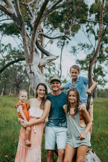 HAPPY BUNCH: Kieron Douglass and wife Melanie with their three children, Shiloh, Sierra and Phoenix. Photo: Amber Carlyn Photography